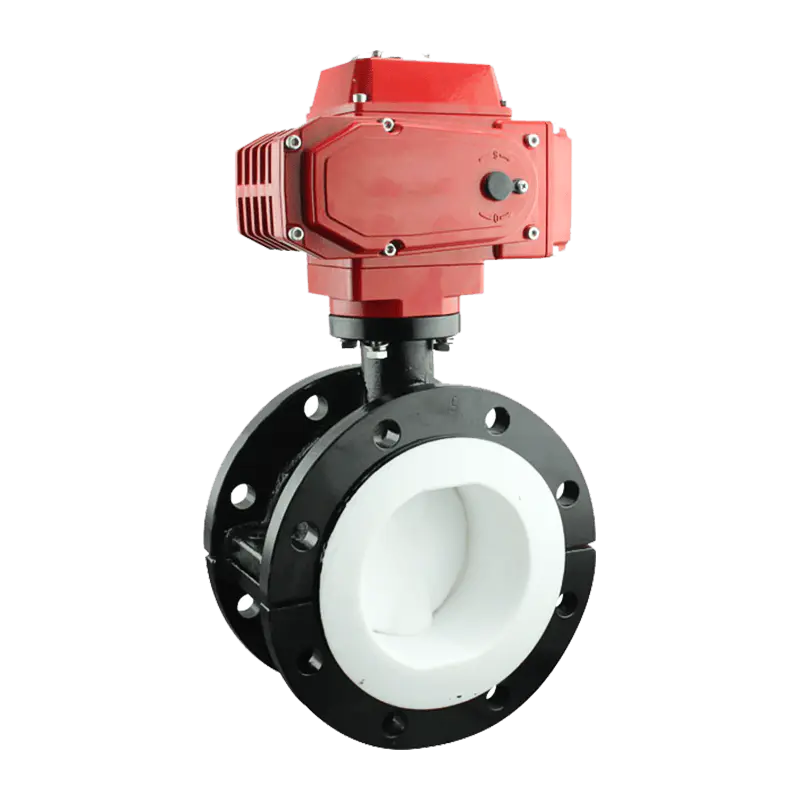 전동식 불소 라이닝 버터플라이 밸브