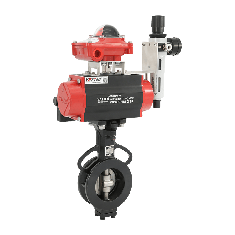 공압식 이중 편심 버터플라이 밸브