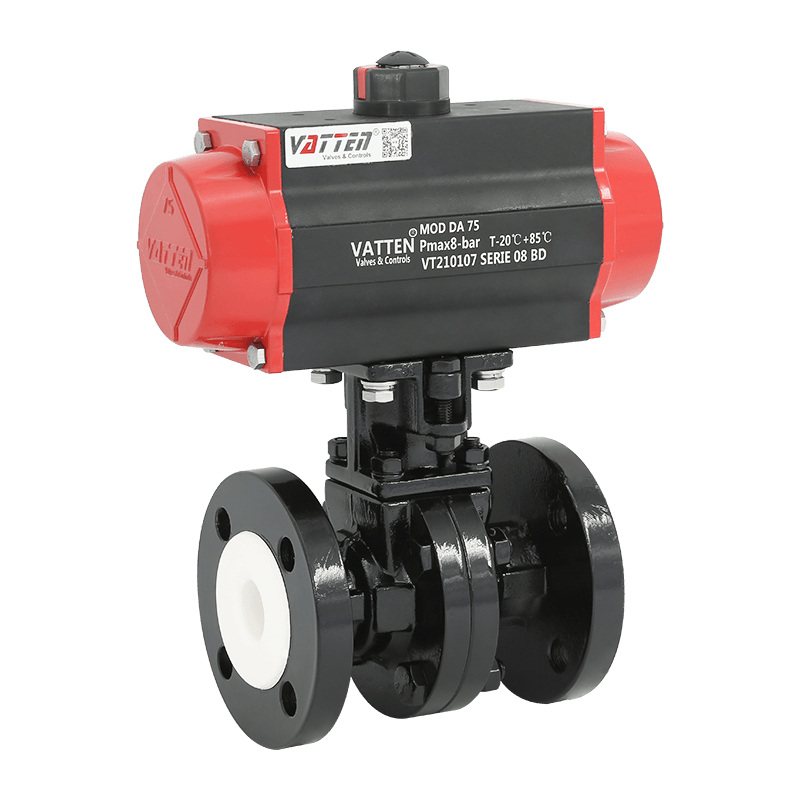 공압식 불소 라이닝 플랜지 볼 밸브